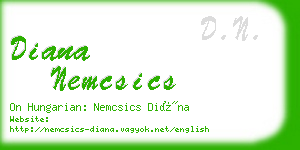 diana nemcsics business card